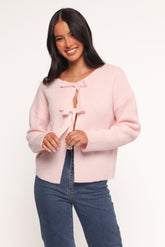 Arden Bow Cardigan - Pink